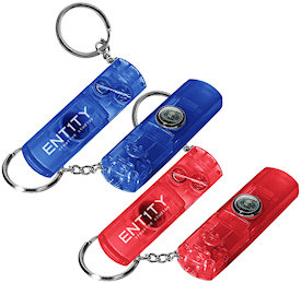whistle light compass keychains